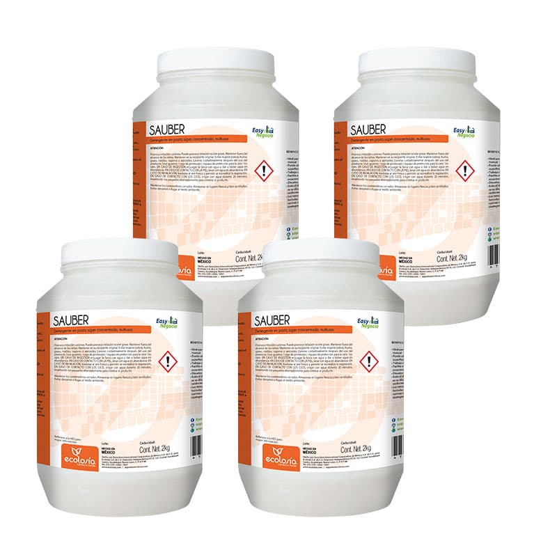 CAJA - Sauber 2Kg - Detergente multiusos en pasta súper concentrado